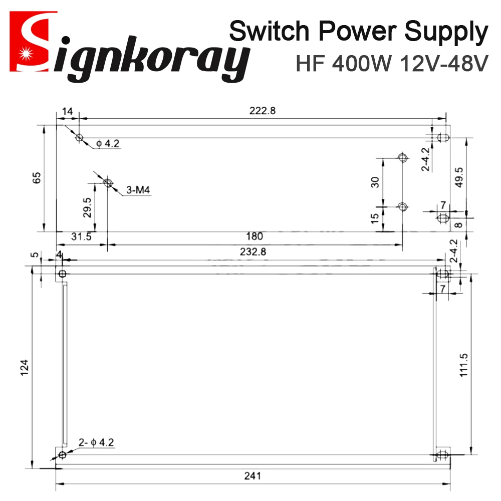 SignkoRay 400W Switch Power Supply HF400W-S 12V 24V 36V 48V Single Output for Industrial Control Communication Display Screen