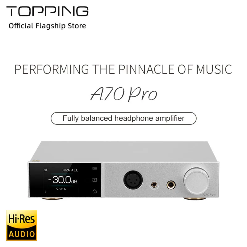 TOPPING A70Pro fully balanced headphone amplifier, high-power desktop headphone amplifier 17000mW*2  XLR 4.4