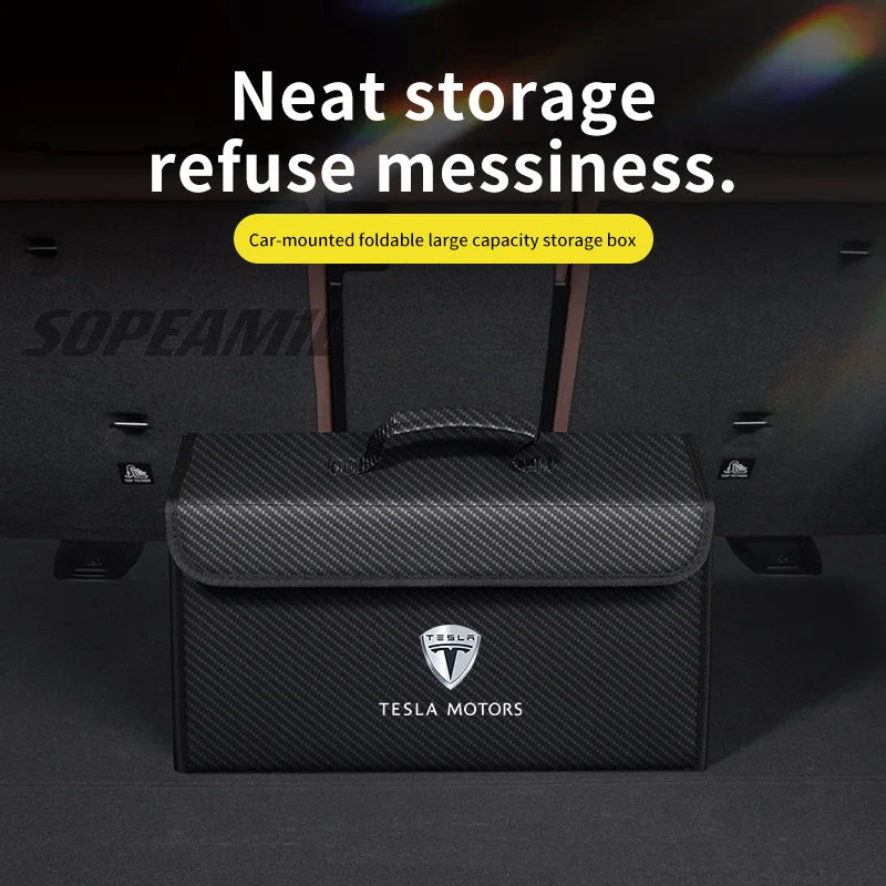 

Car Trunk Storage Box Tesla Roadster Model 3 Model Y Model S Model X Model Y L CyberTruck Organizer Foldable Stowing Tidying Bag