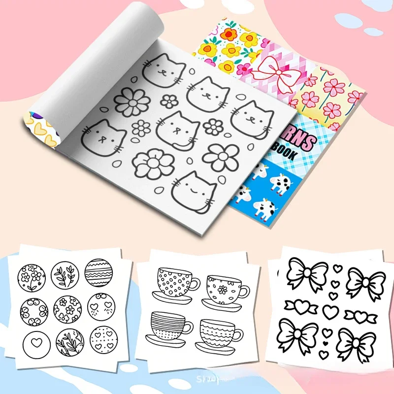 Puzzle Cartoon Flower Animation Drawing Book Creative Cartoon Coloring Book for Adults and Teenagers Stress Relieving Graffiti