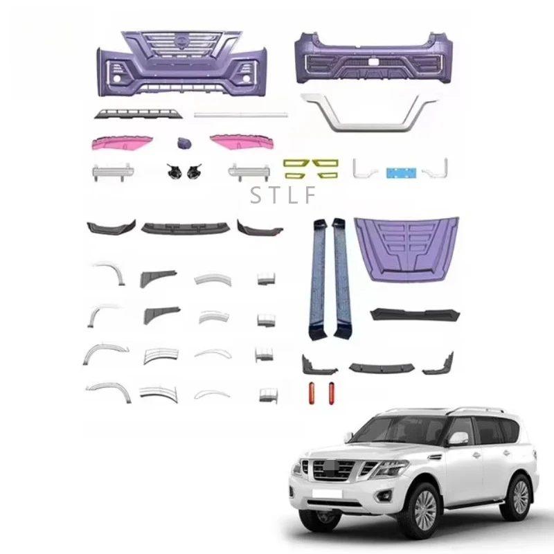 مجموعة تعديل السيارة من باترول، ملحقات داخلية، أجزاء زخرفية للشبكة، ترقية شرائط زخرفية لإضاءة السيارة الخارجية #1