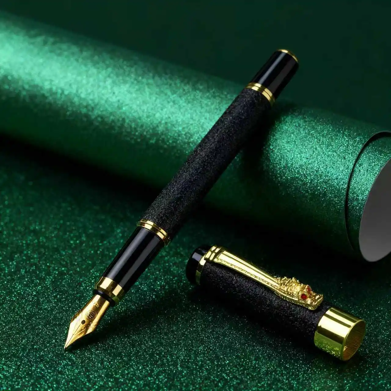 1 قطعة قلم معدني للفرك، طرف ليريديوم متوسط الحجم 0.5 مم، طلاب المدارس المكتبية للرجال والنساء، أفضل قلم حبر للكتابة اليومية، #2