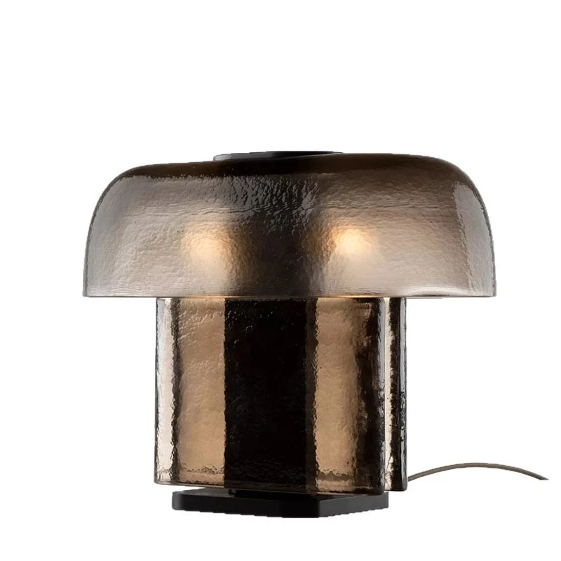 Light Luxury Glass Table Lamp Bedroom Bedside Study Living Room Atmosphere Table Lamp Villa Model Room Atmosphere Lamp