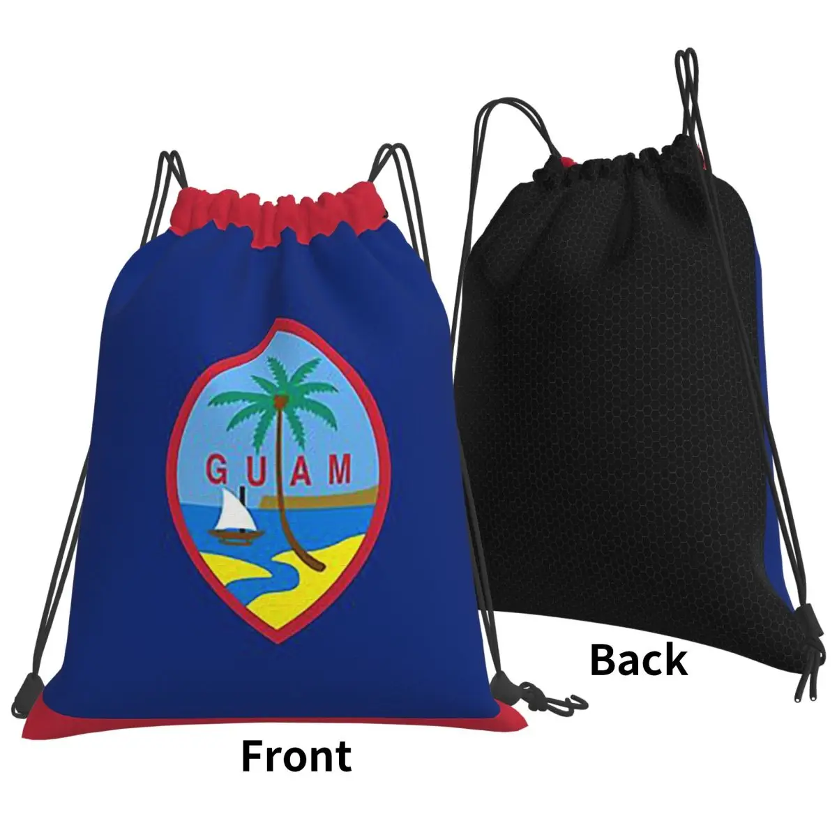 Flag Of Guam, Guamanian Flag Backpacks Multi-function Portable Drawstring Bags Storage Bag Book Bags For Travel Students