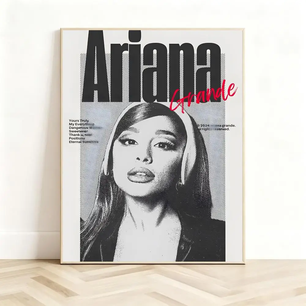 singer pop A-Ariana Grande Poster Classic Self-Adhesive PP Wall Sticker for Living Room Bar Decor Gift