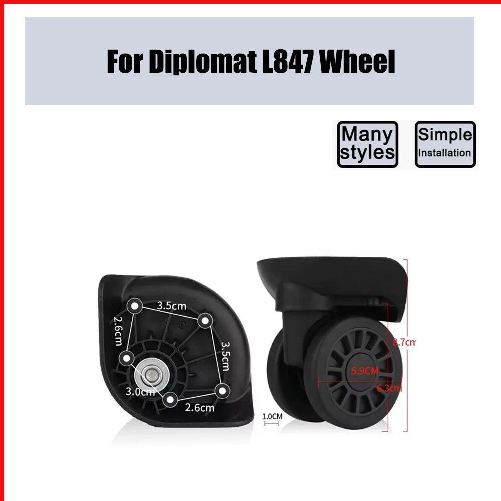 

For Diplomat L847 Trolley Case Wheel Pulley Sliding Universal Luggage Wheel Silent Smooth Wear-resistant Accessories CasterWheel