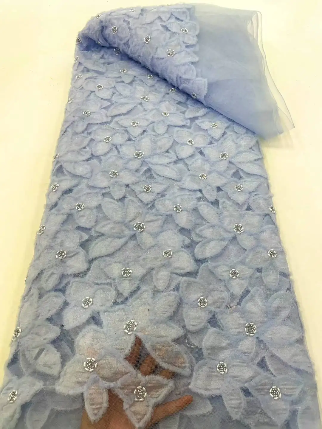 Africa Nigerian Beaded French Mesh Lace With Sequins High Quality 2025 Embroidery Lace Sequins Lace For Wedding Dresses Women