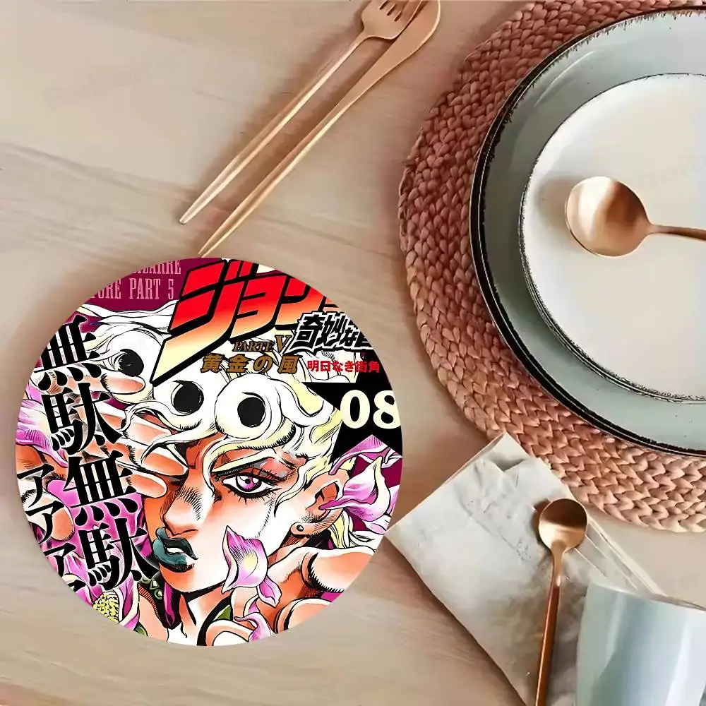 Anime JoJo Bizarre Adventure Coasters Suitable for daily family gathering decoration, kitchen, anti-slip wooden coasters