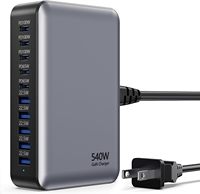 NEW 540W Gan Fast Charge 3.0 USB Type C Fast Charger Mobile 10-port 5C5A PD Charger Convenient To Carry Tablet Charger