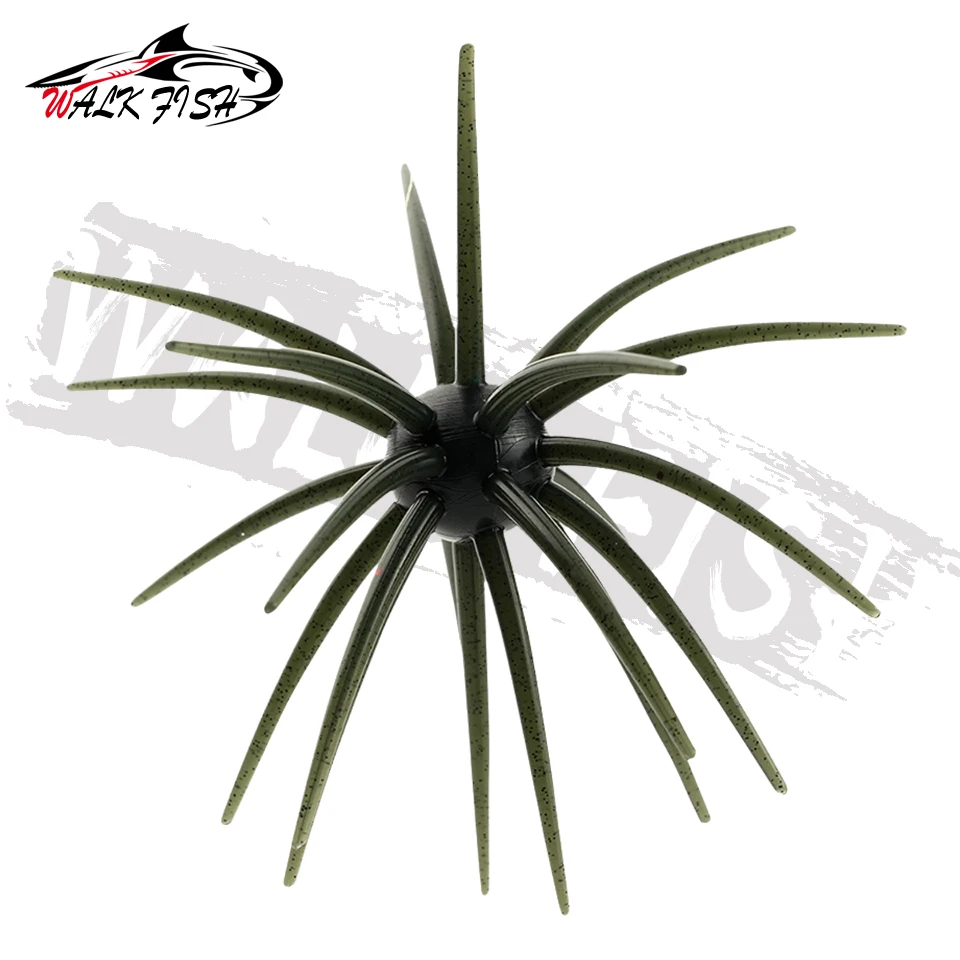 WALK FISH 3 Stück 110mm 9g Seeigel-Angelköder TPE Weichköder Silikonköder für Brassen, Seebarsch, Forelle, Mandarinfisch, Tilapia, Süßwasser – Detail 25