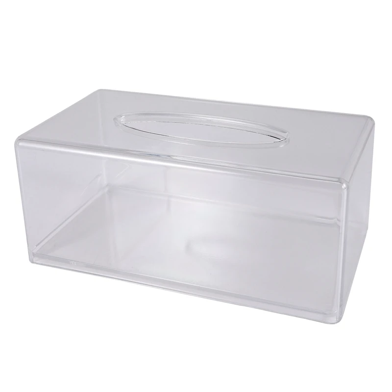 

Acrylic Tissue Box With Lid Rectangle, Face Tissue Box, Transparent Napkin Storage Box, Suitable For Bathroom, Kitchen