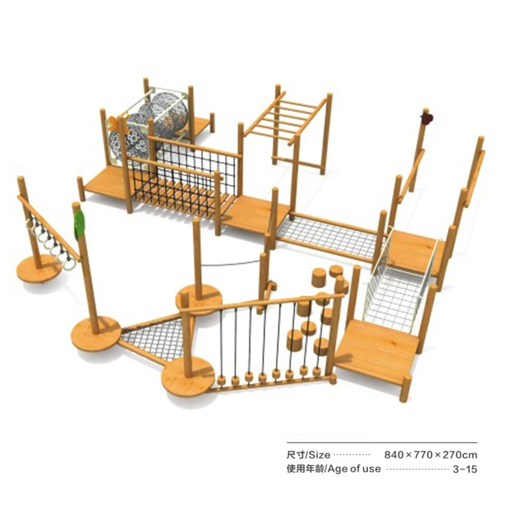 Customized Popular High-quality Wooden Playground Children's Outdoor Rock Climbing Slide Games