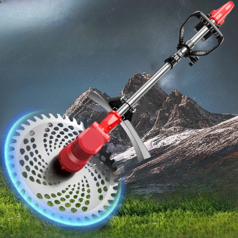 Brushless Electric Lawn Mower Small Household Lawnmower Portable Lawn Mower High Power Lawn Trimmer Adjustable Telescopic Rod