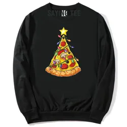 Pizza Christmas Tree Lights Xmas Boys Men Crustmas Pepperoni Cotton Pullower Sweater Family Pajamas Long Sleeve Tees Sweatshirt