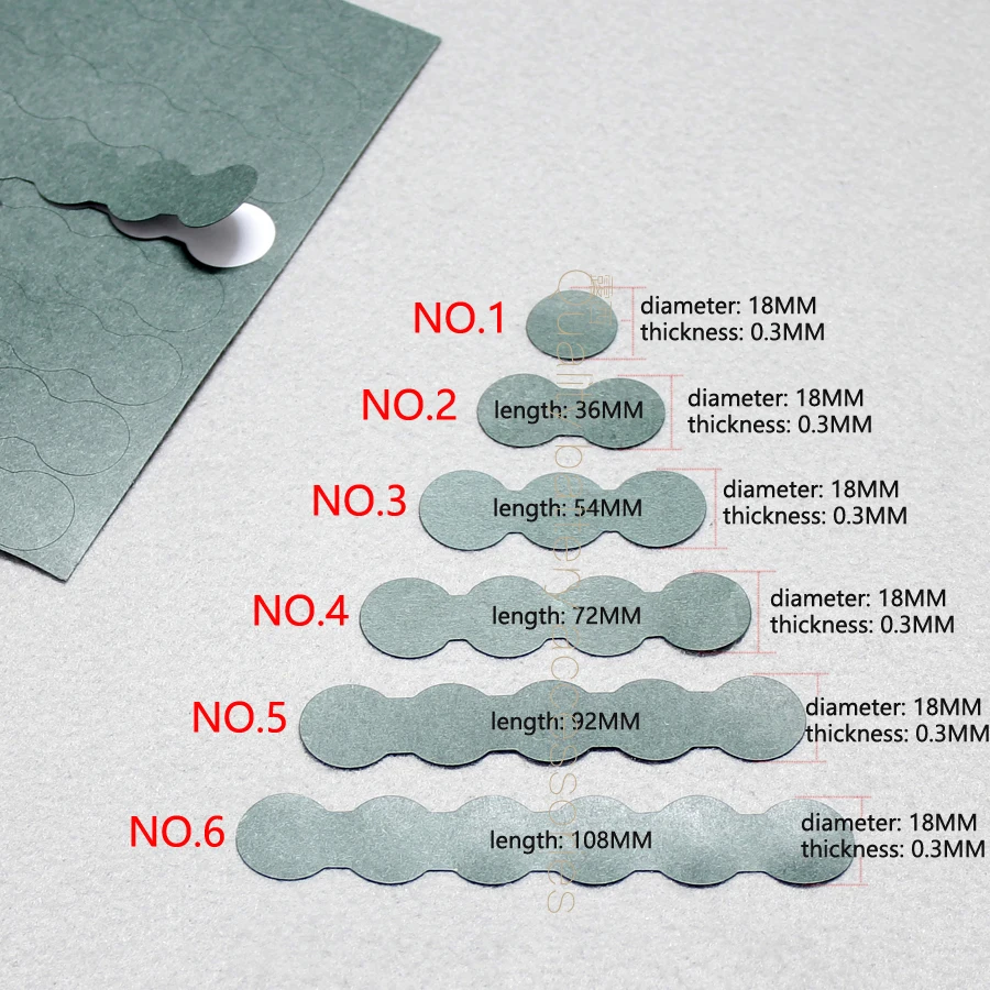 4 Union 18650 lithium battery pack negative insulation pads meson 6 and series solid flat head barley paper insulation pad