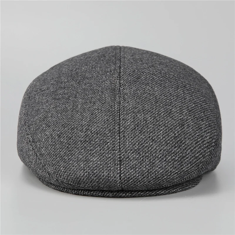 Men's Warm Thick Flat Cap with Ear Flaps Ivy Newsboy Hat for Dad Thermal Grandpa Winter Cap
