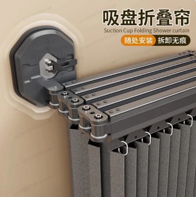 Folding Invisible Shower Curtain - Waterproof Partition for Dry & Wet Separation, Shower Water Curtain for Bathroom