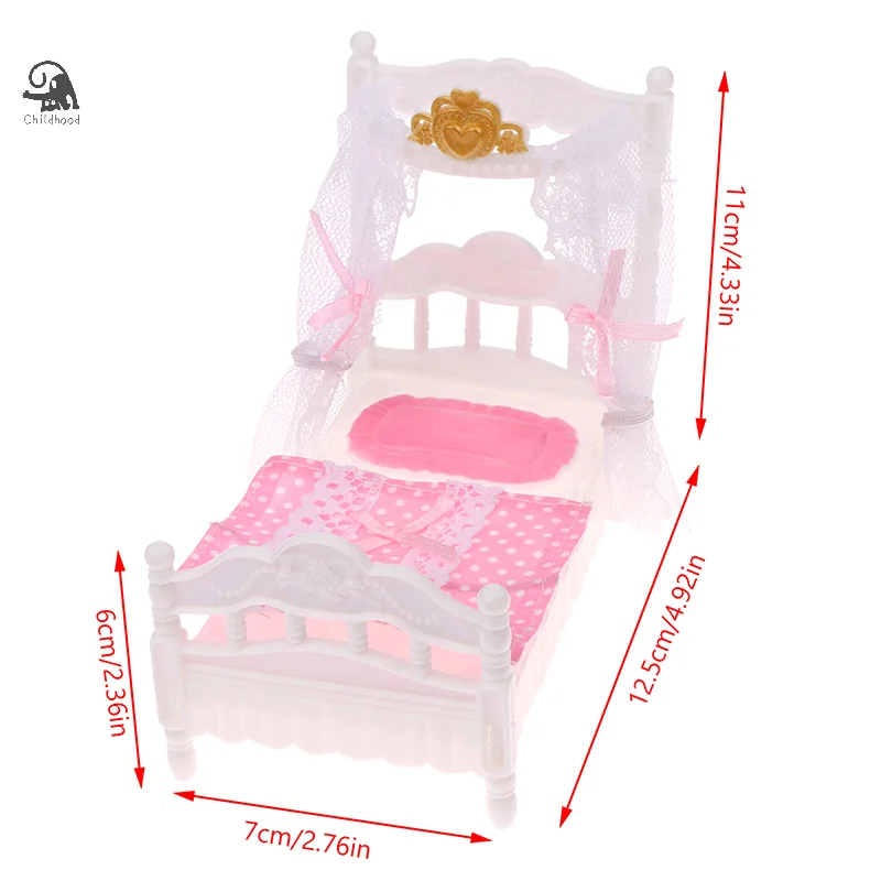 1/12 casa delle bambole principessa letto lenzuolo zanzariera kit casa delle bambole letto camera mobili decorazione accessori casa delle bambole