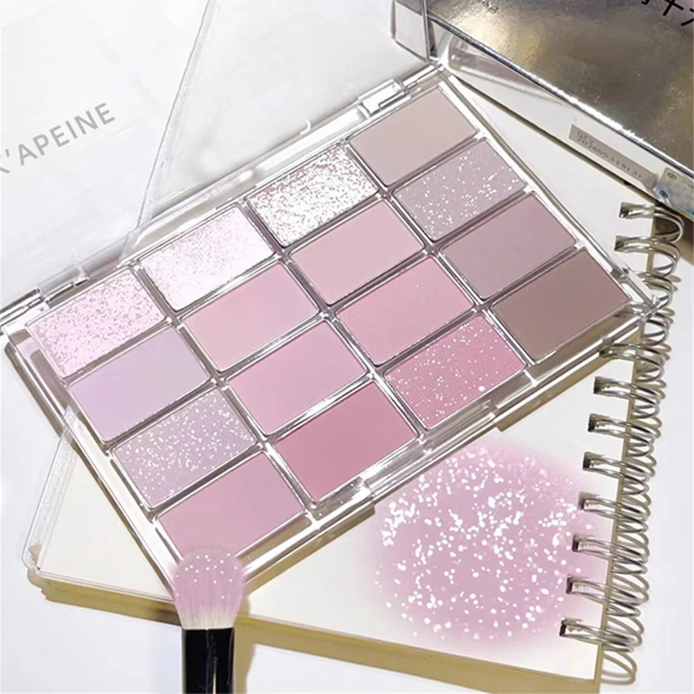 16Color Low Saturation Full Matte Cool Atmosphere Earth Color Pure Eye Shadow Lasting Powder Korean Tea Apricot Eye Makeup Daily