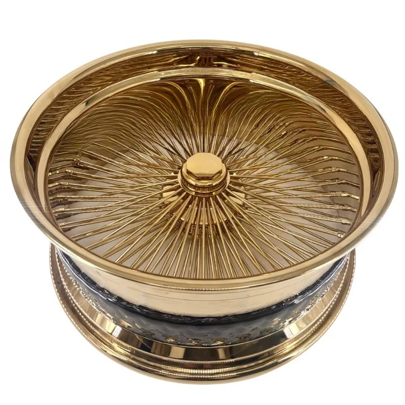 Aluminum alloy steel wire wheels 13/22/24/26 fully chrome/gold-plated steel wire wheels