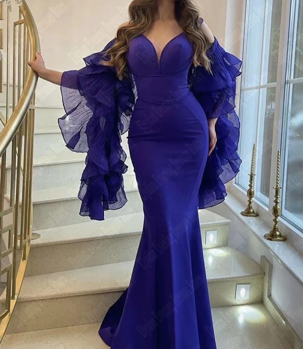 Abiti da sera da donna in raso blu scuro elegante colletto a cuore abiti da ballo principessa elegante Hip Wrap Mermaid Vestidos De Noche