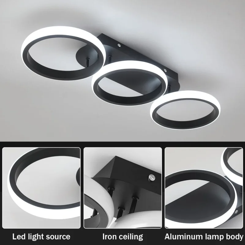 Modern LED Ceiling Lamp,Acrylic Indoor LED Ceiling Light Fixtures 3000K-6500K for Bedroom Dining Room  Kicthen Hallway Balcony