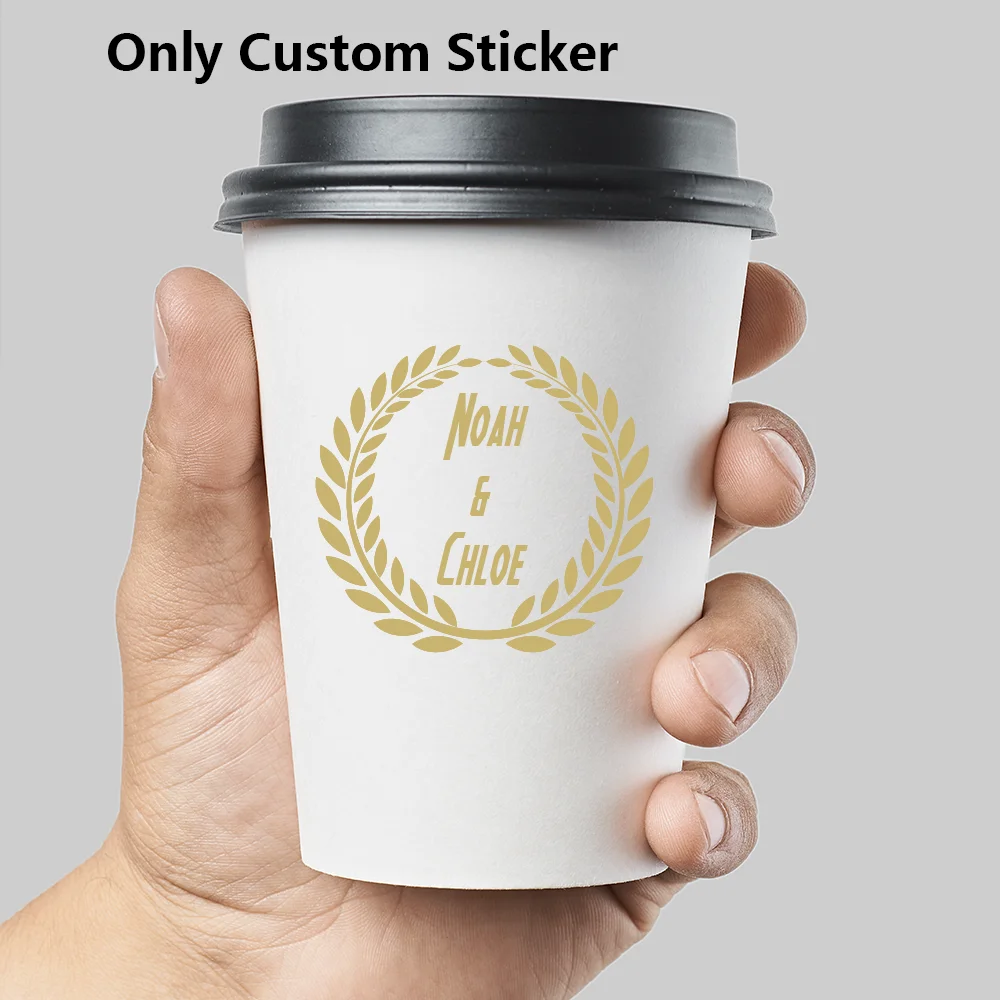 48/60/120/180/240pcs Customized Name with date Golden Transparent Stickers Custom Labels Name Tag  For Baptism Preferences