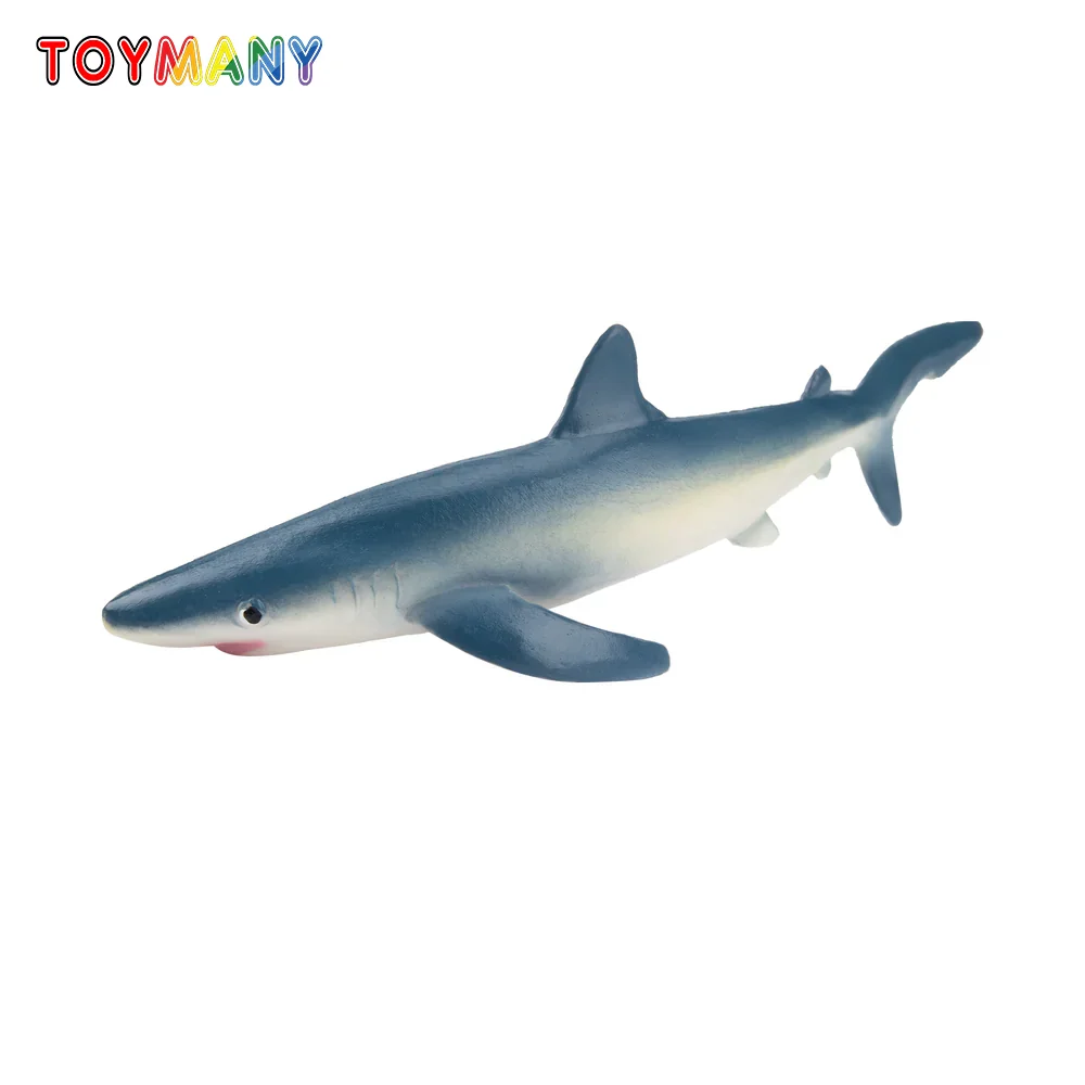 Toymany Simulation Blue Shark Ocean Animal Model Toy Mini Figures Dolls Action Figurines Toys Children Gift Cake Decoration