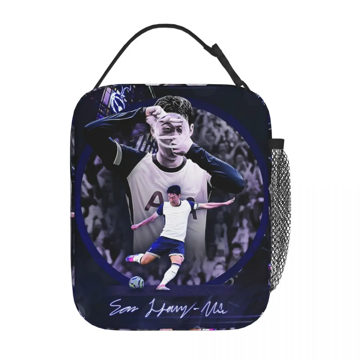 Son Heung-Min كرة القدم كرة القدم معزول أكياس الغداء حقيبة للحفاظ على البرودة قابلة لإعادة الاستخدام عدد 7 كبير حمل علب الاغذية الرجال النساء مكتب في الهواء الطلق