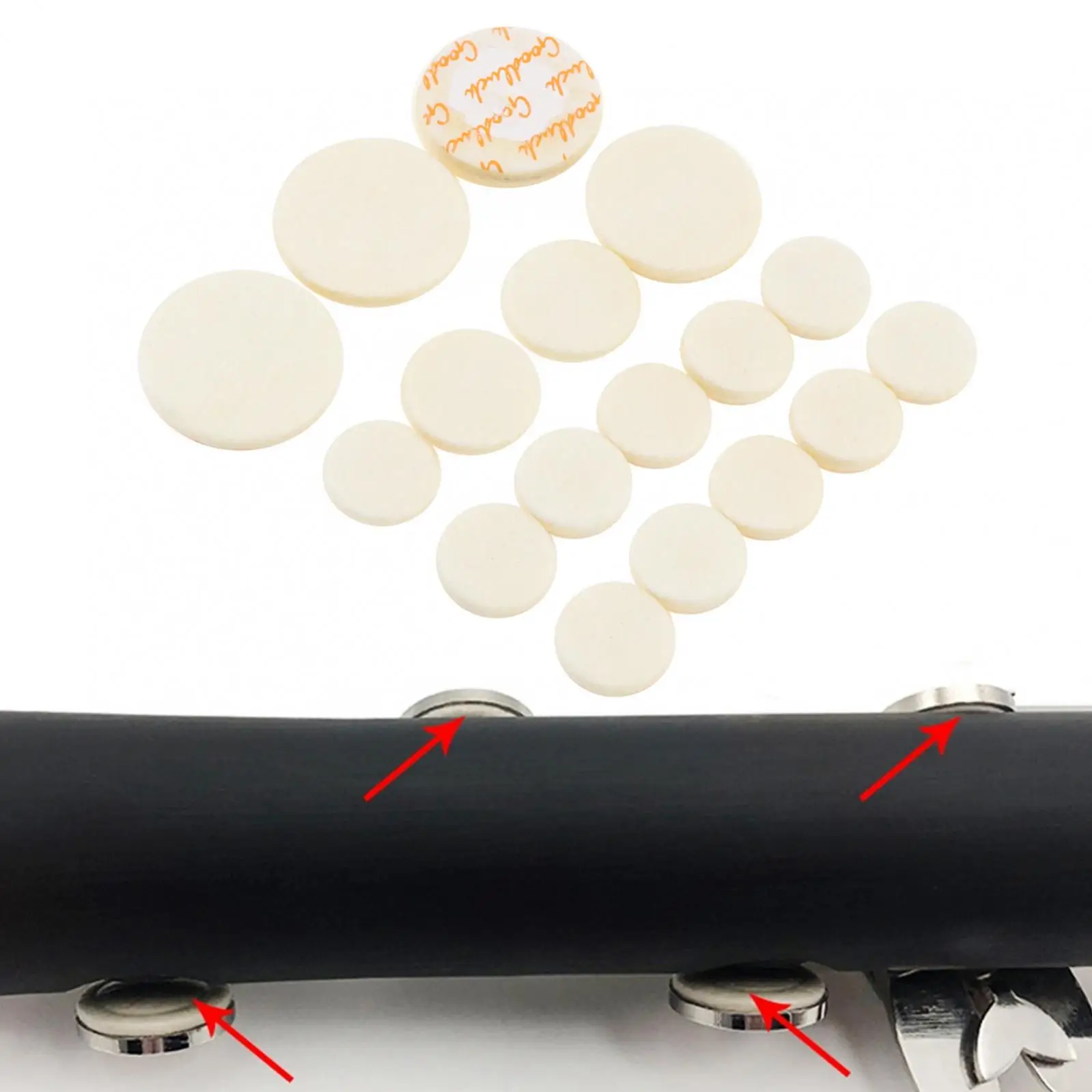 17pcs/set SLADE Clarinet Replacement Pads 17.3mm 15.1mm 12mm 10mm  White Woodwind Instruments Part & Accessories
