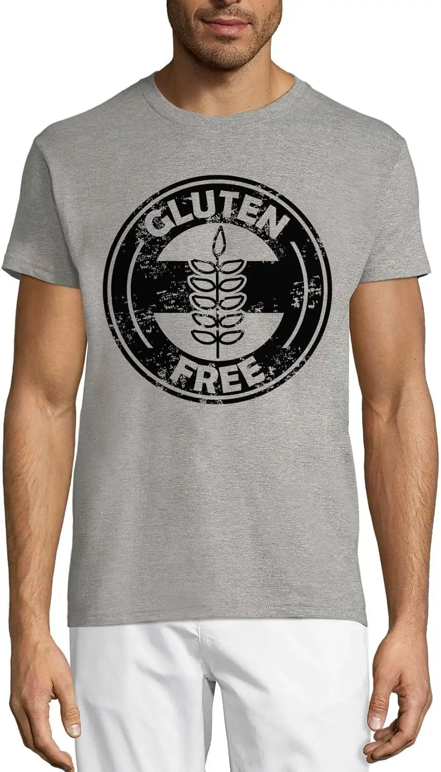 تي شيرت جرافيك عتيق خالي من الغلوتين تي شيرت مضحك لنمط الحياة المشهور للصحة للرجال والنساء 100% قطن برقبة دائرية وأكمام قصيرة تي شيرت