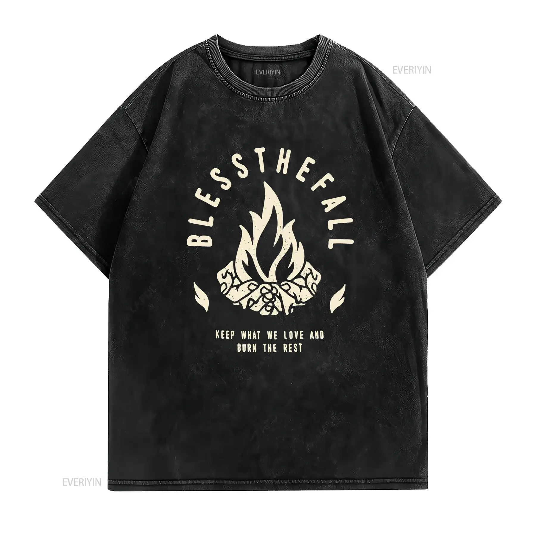 BlessTheFall Black Cotton All size S 5XL For Fans T shirt HD176 vintage Washed homme Stylish Comfortable Breathable Soft