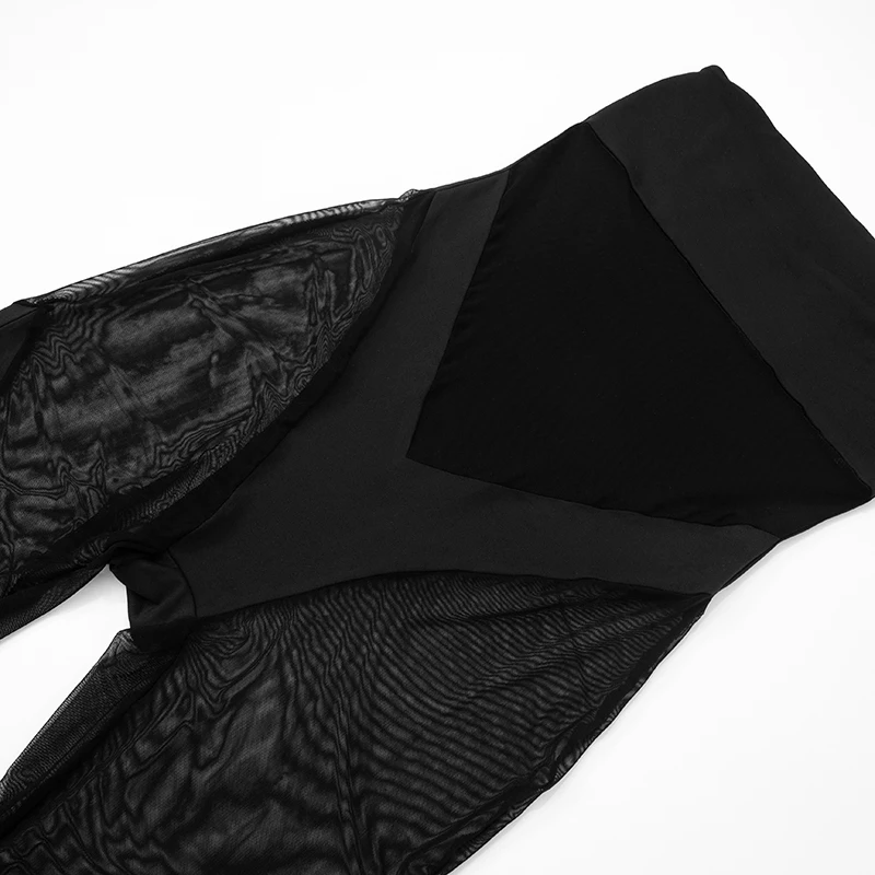 CUTENOVA 2025 春と夏の新女性のセクシーなシースルーバストスリムパッチワークフレアパンツジャンプスーツナイトクラブパーティー着用