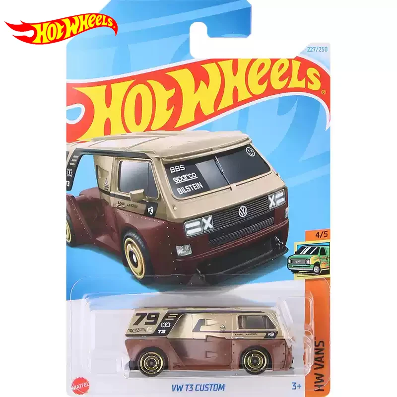 Original Hot Wheels Car VW T3 Custom Toys for Boys 1/64 Diecast Vehicle Alloy Model Volkswagen HW Vans Collection Birthday Gift