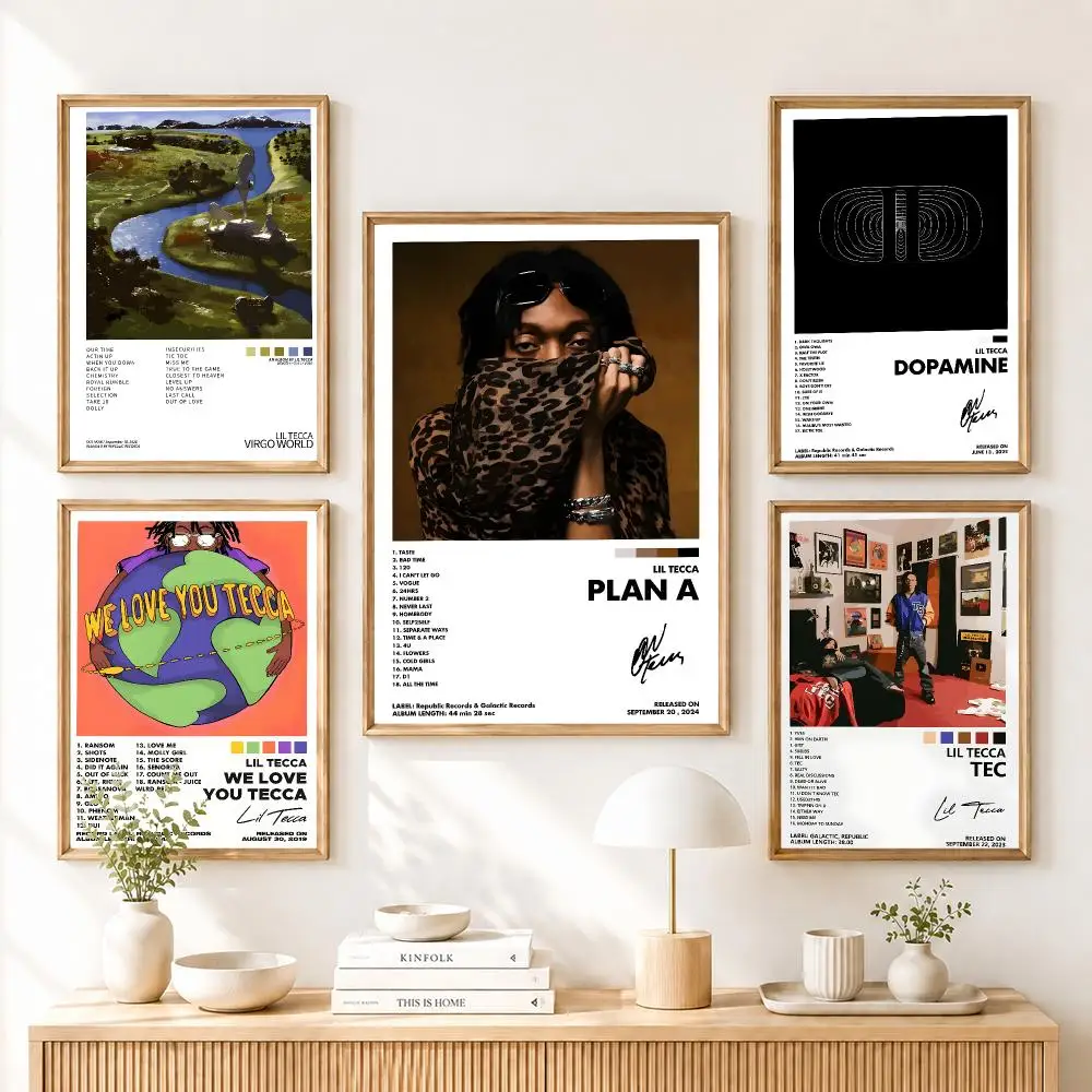 L-Lil T-Tecca Poster Home Living Bed Room Bar Hallway Sticky Wall Art Printing Aesthetic Decor