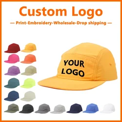 Custom Embroidery Logo 5 Panel CapNylon Fabric Ventilatefor Men and Women Baseball Hats DIY Design Print Outdoor Climbing Hat