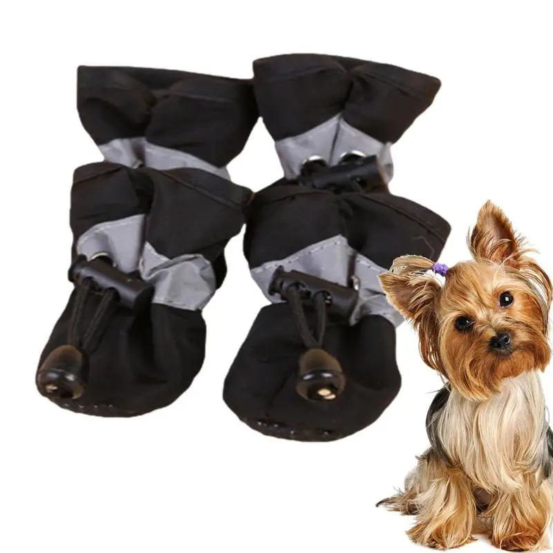 Waterproof Dog Shoes 4 PCS Pet Shoes Dog Rain Boots Breathable Waterproof Soft Anti-Slip Pet Shoes For Small Medium Dogs Pets