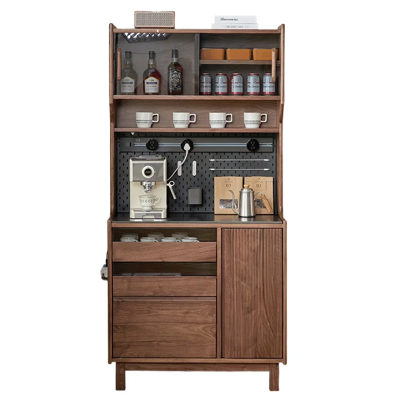 

North American black walnut rock slab dining side cabinet Nordic storage cabinet Small household