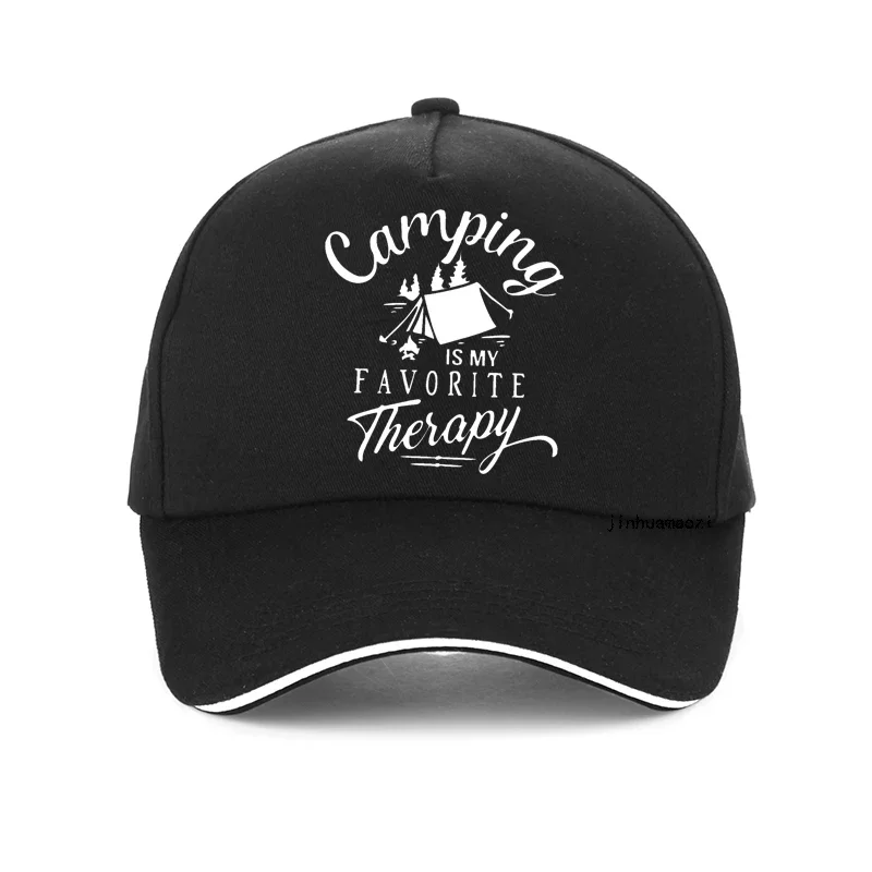 Camping Is My Favorite Therapy Quotes Funny Unisex Baseball cap Summer men women Outdoors Nature  Auto Motorcycles hat