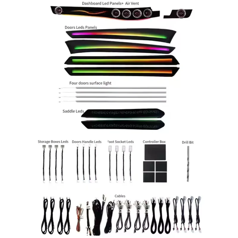 Right Hand Drive Ambient Light For Mercedes-Benz E W212 S212 2009 2010 2011 2012 2013-2016 Interior Dashboard LED Ambient Light