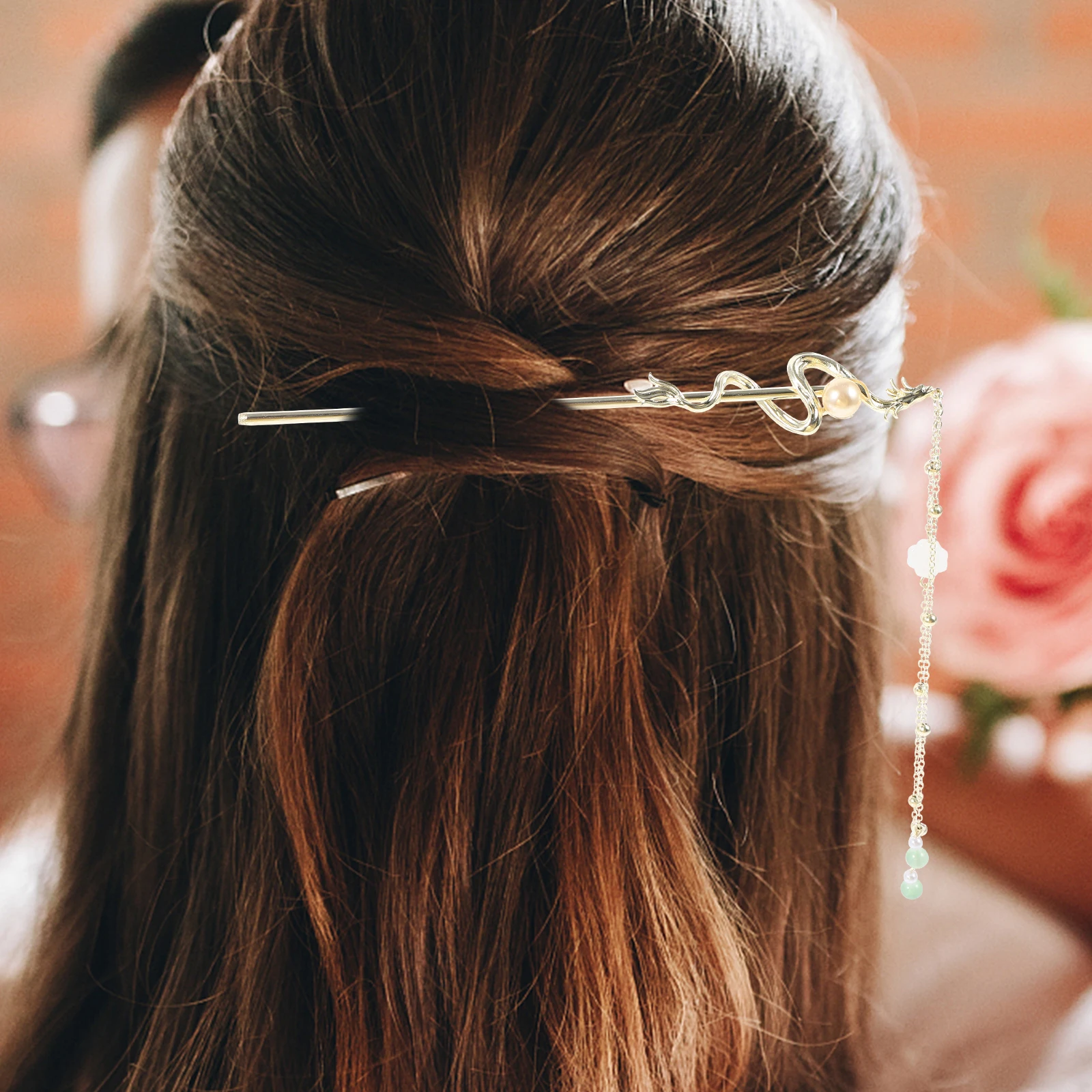 

Silver Style Hair Dragon Hairpin Sticks Chinese Hanfu Wedding Brides Accessories Miss