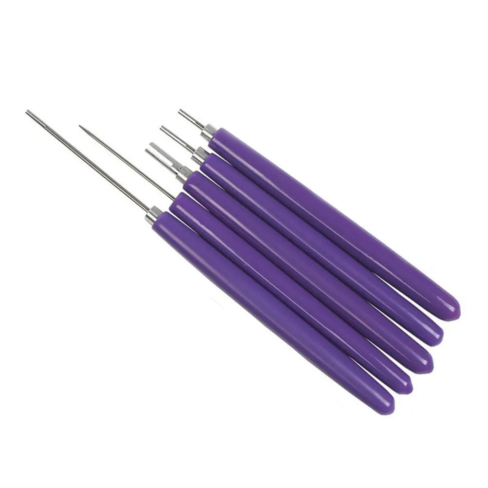 5Pcs Ceramic Indentation Pens for DIY Paper Lace Yan Paper Clay Nail Art Origami Stainless Steel Tips Wooden Holder Smooth Hard