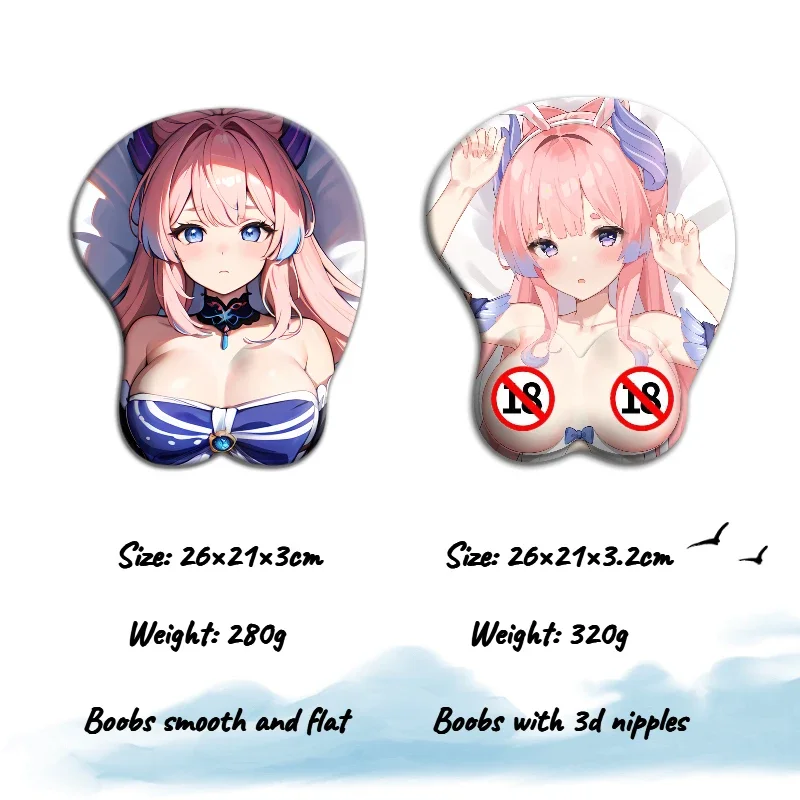 

NSFW 3D Nipples Boobs Mouse Pad Kokomi Nude Big Oppai Mousepad Genshin Impact Sexy Anime Wrist Rest Kawaii Desk Mat