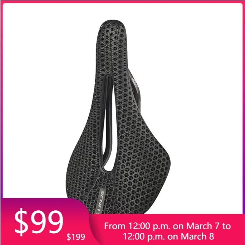 LUNJE  High Reboundshock Absorption3d Comfortable Breathable Honeycomb Cushion Carbon Fiber Bicycle Saddle Carbon