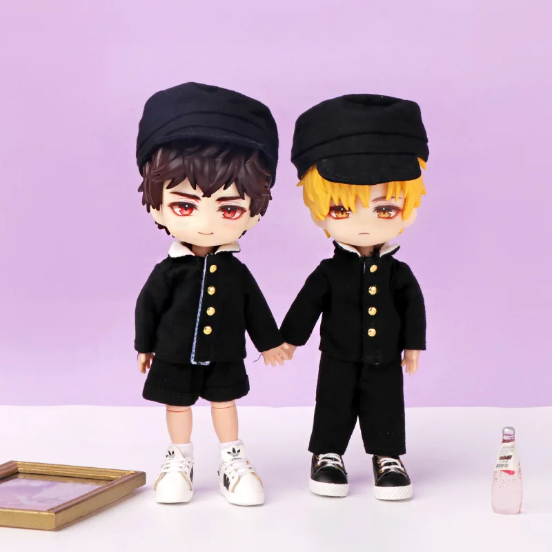 Ob11 Baby Kleding Japanse School Uniform Pak Jurk Up Pak Voor Ob11 1/12 Pop Outfit Dagelijks Casual Accessoires Voor Kinderen