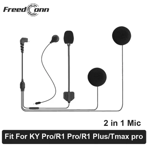 Freedconn Intercom Interphone Accessories 2 in 1 Mic for KY Pro R1 Pro R1 plus Tmax Pro