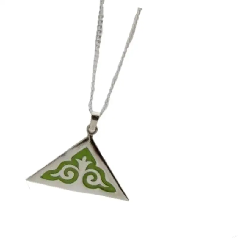 Chain Geometric Pendant Necklace Silver-Tone Alloy Jewelry, Adjustable Accent for Casual Social and Travel Looks