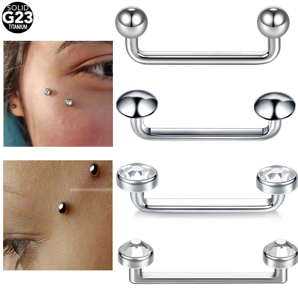 1PC G23 Titanium Surface Piercings Micro Dermal Anchors CZ Crystal Hide-in Skin Diver Micro Dermal Piercings Body Jewelry