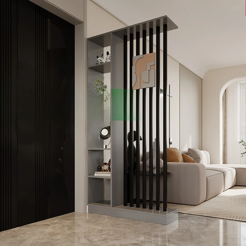 Screen living room partition entrance door blocking entrance door, the entrance cabinet is facing the door, modern Internet cele