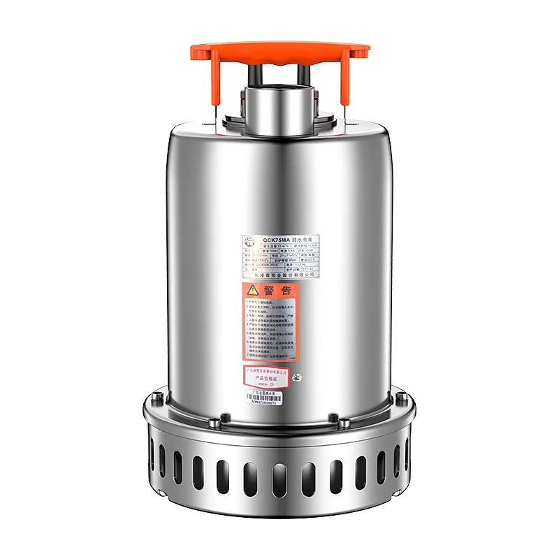 QCK Type 304 Stainless Submersible Sewage Pump 220V Automatic Basement Drainage Pump